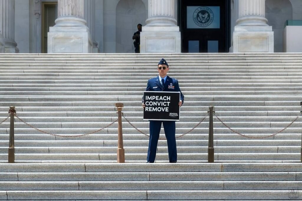 Active-duty Air Force officer who called for Trump impeachment faces three charges
